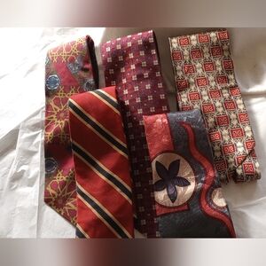 Designer and Vintage Tie Collection. FIVE FOR ONE BUNDLE. Red Tones.